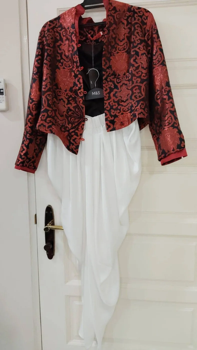 Brocade jacket ensemble altered by Openfit