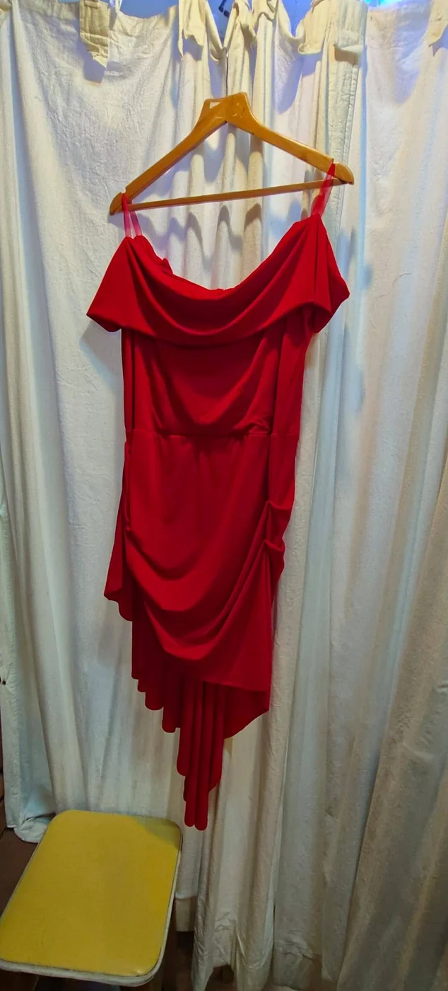 Red cocktail dress altered by Openfit