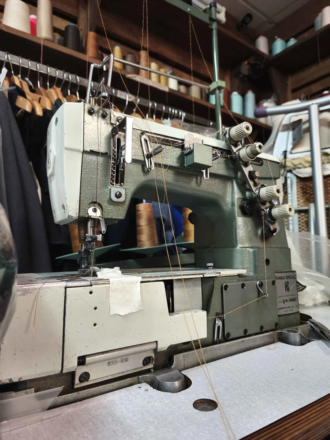 Industrial sewing machine in the Openfit workshop